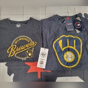 2for1 His&Hers Milwaukee Brewers Retro Lightweight Matching Graphic Tees, NWT
